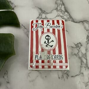 Tim Burton Playing Cards Deck Unused Red Striped Art Dark Horse Deluxe 2009